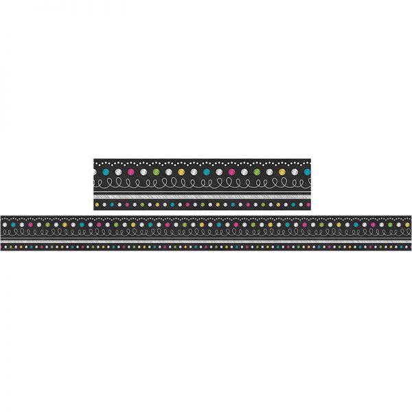 Teacher Created Resources Chalkboard Brights Straight Border Trim, 35 Feet