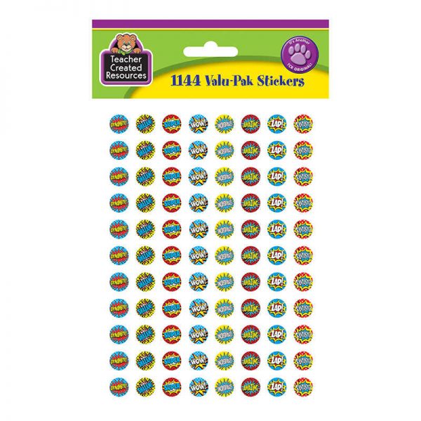 Teacher Created Resources Superhero Mini Stickers Valu-Pak, Pack of 1144