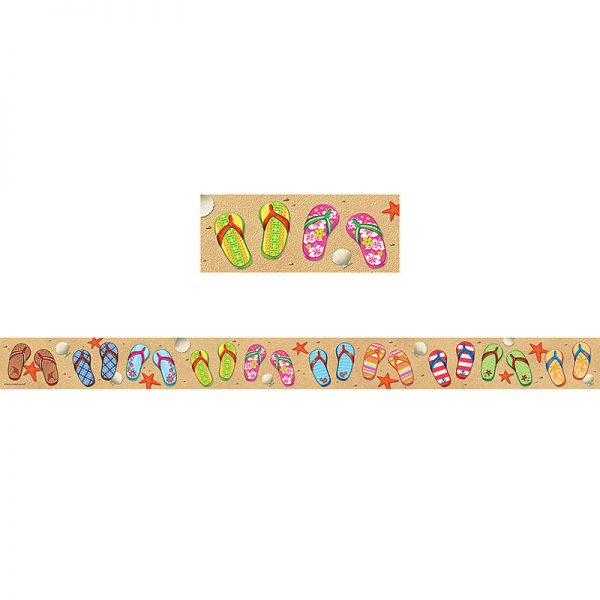 Teacher Created Resources Flip Flops Straight Border Trim, 35 Feet