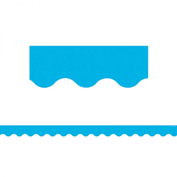 Teacher Created Resources Aqua Solid Scalloped Border Trim, 35 Feet