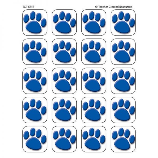 Teacher Created Resources Blue Paw Prints Stickers, 1" Square