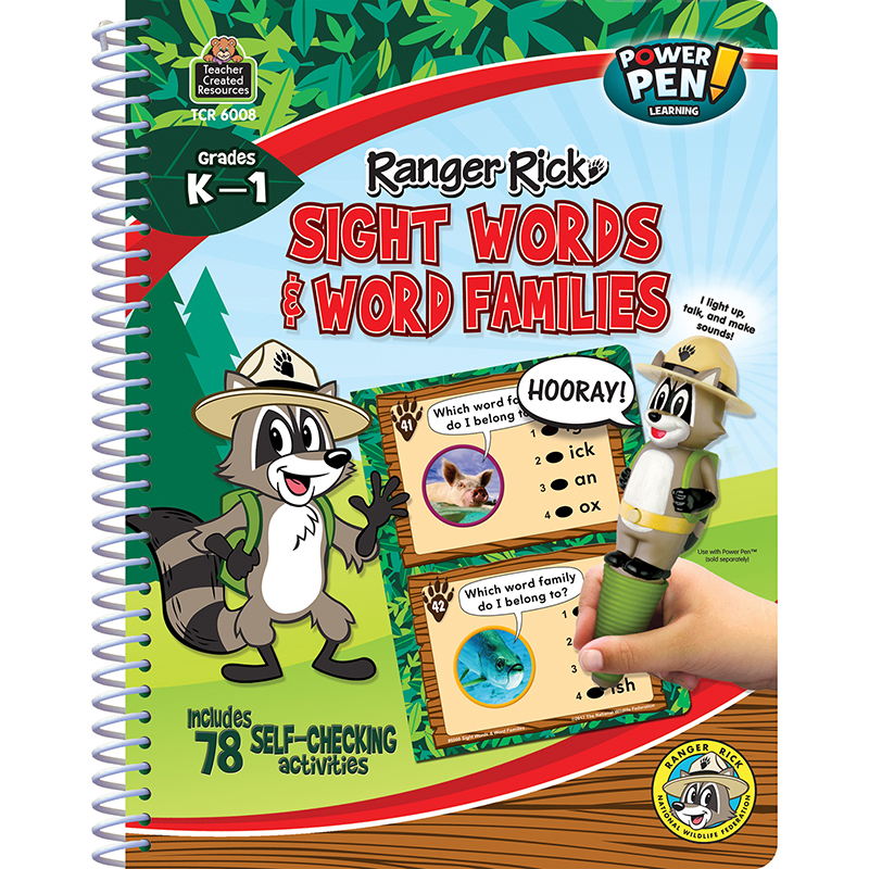 Teacher Created Resources Ranger Rick® Power Pen® Learning Book: Sight Words & Word Families