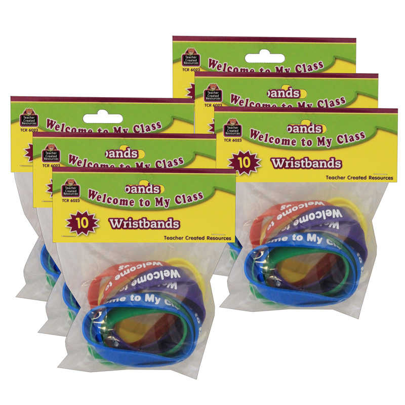 Teacher Created Resources Welcome to My Class Wristbands, 10 Per Pack, 6 Packs