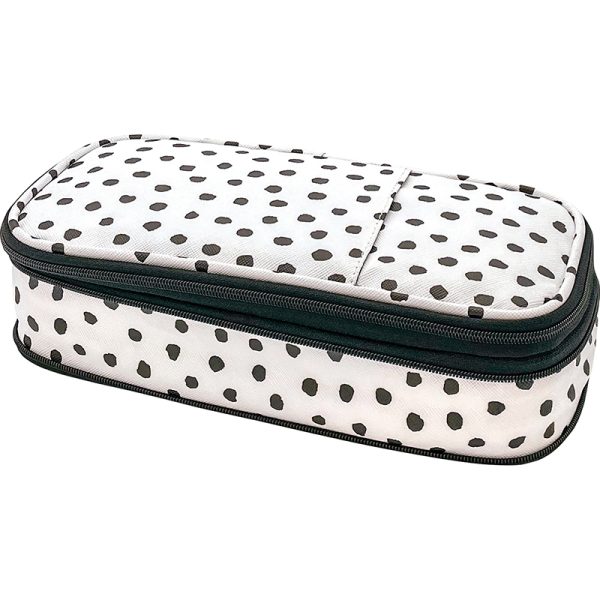 Teacher Created Resources Black Painted Dots on White Pencil Case