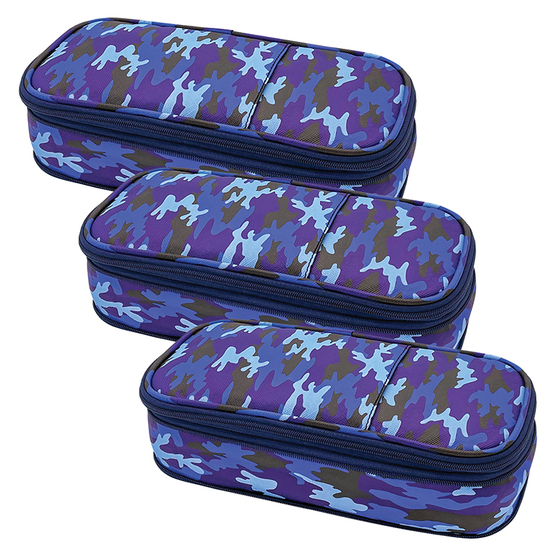 Teacher Created Resources® Blue Camo Pencil Case, Pack of 3
