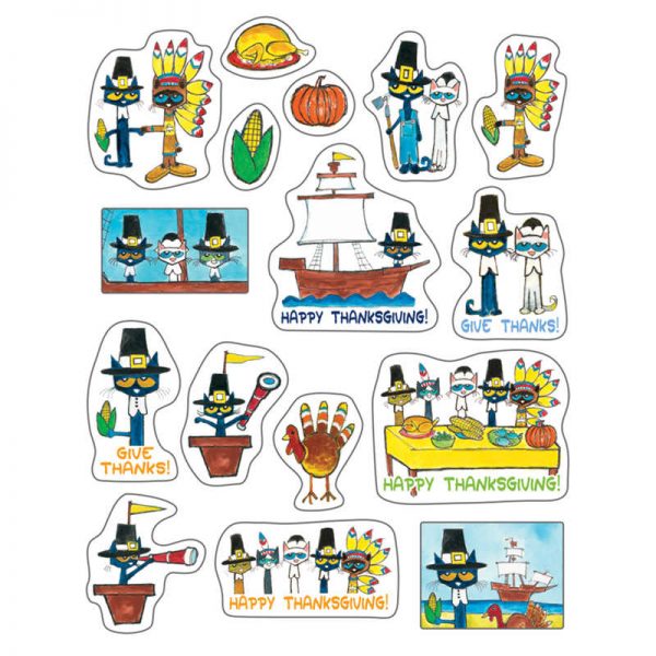 Teacher Created Resources Pete The Cat Thanksgiving Stickers, 120 Per Pack, 12 Packs