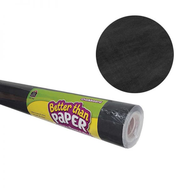Teacher Created Resources Better Than Paper® Bulletin Board Roll, 4' x 12', Chalkboard, 4 Rolls