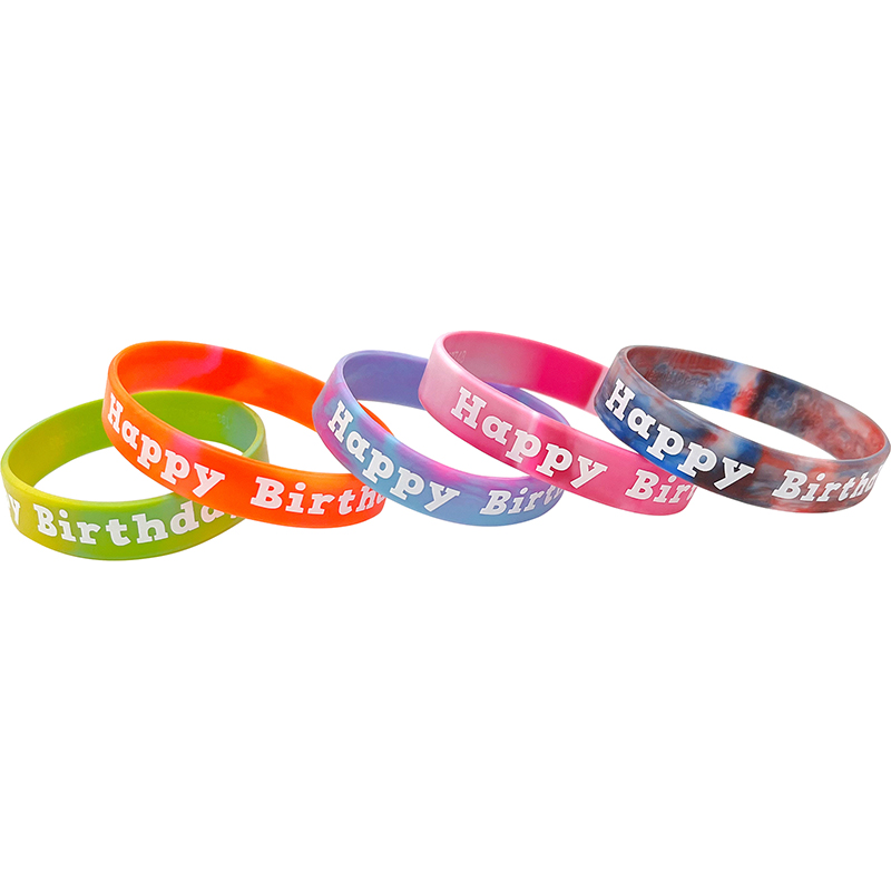 Teacher Created Resources Tie-Dye Happy Birthday Wristbands, Pack of 10