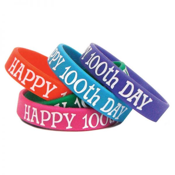 Teacher Created Resources Happy 100th Day Wristband Pack, 10/pkg