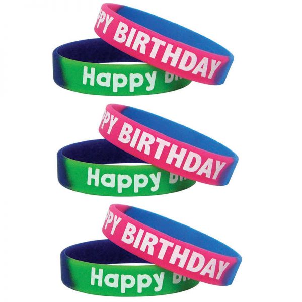 Teacher Created Resources Fancy Happy Birthday Two-Toned Wristband Pack, 10 Per Pack, 3 Packs