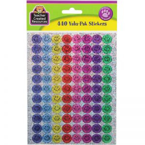 Teacher Created Resources Mini Happy Face Sparkle Valu-Pak Stickers
