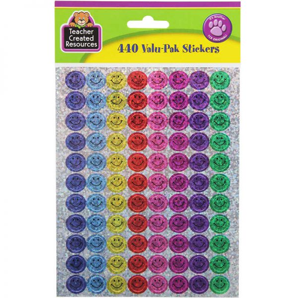 Teacher Created Resources Mini Happy Face Sparkle Valu-Pak Stickers