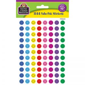 Teacher Created Resources Mini Happy Face Valu-Pak Stickers, Pack of 1144