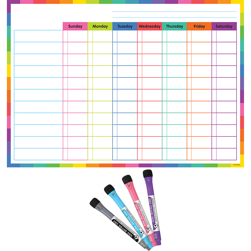Teacher Created Resources Colorful Dry-Erase Magnetic Task Chart
