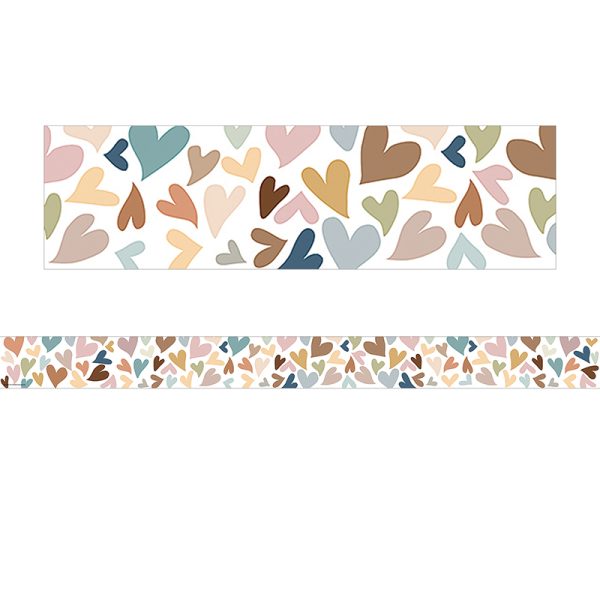 Teacher Created Resources Everyone is Welcome Hearts Straight Border Trim, 35 Feet