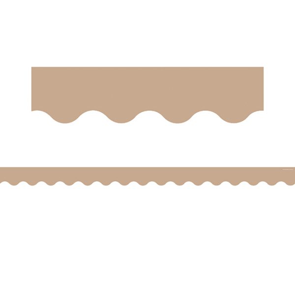 Teacher Created Resources Light Brown Scalloped Border Trim, 35 Feet
