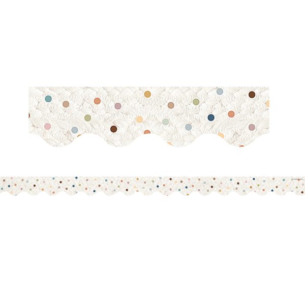 Teacher Created Resources Everyone is Welcome Dots Scalloped Border Trim