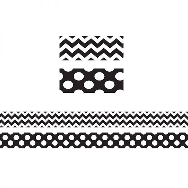 Teacher Created Resources Black & White Chevrons Double-Sided Border, 36 Feet