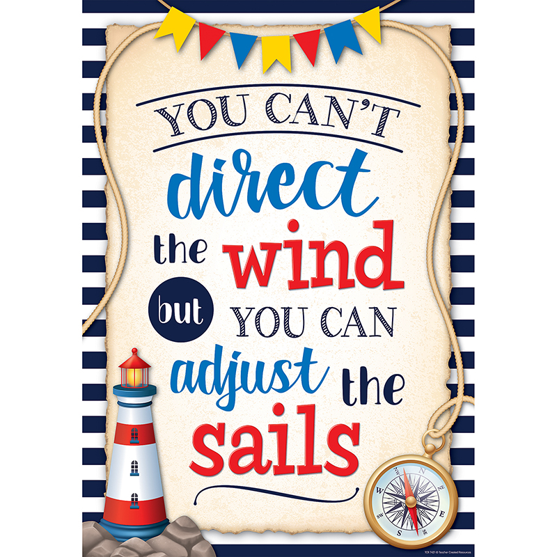 Teacher Created Resources You Can’t Direct the Wind but You Can Adjust the Sails Positive Poster