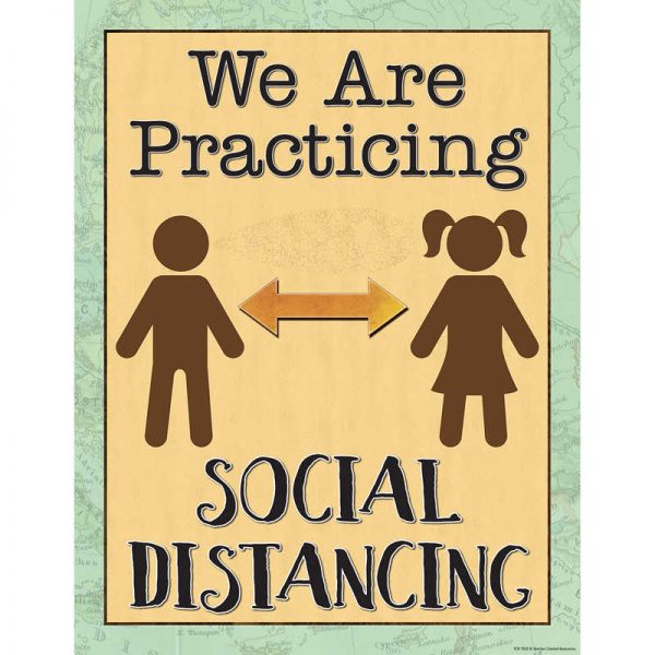 Teacher Created Resources Travel the Map We are Practicing Social Distancing Chart, 17" x 22"