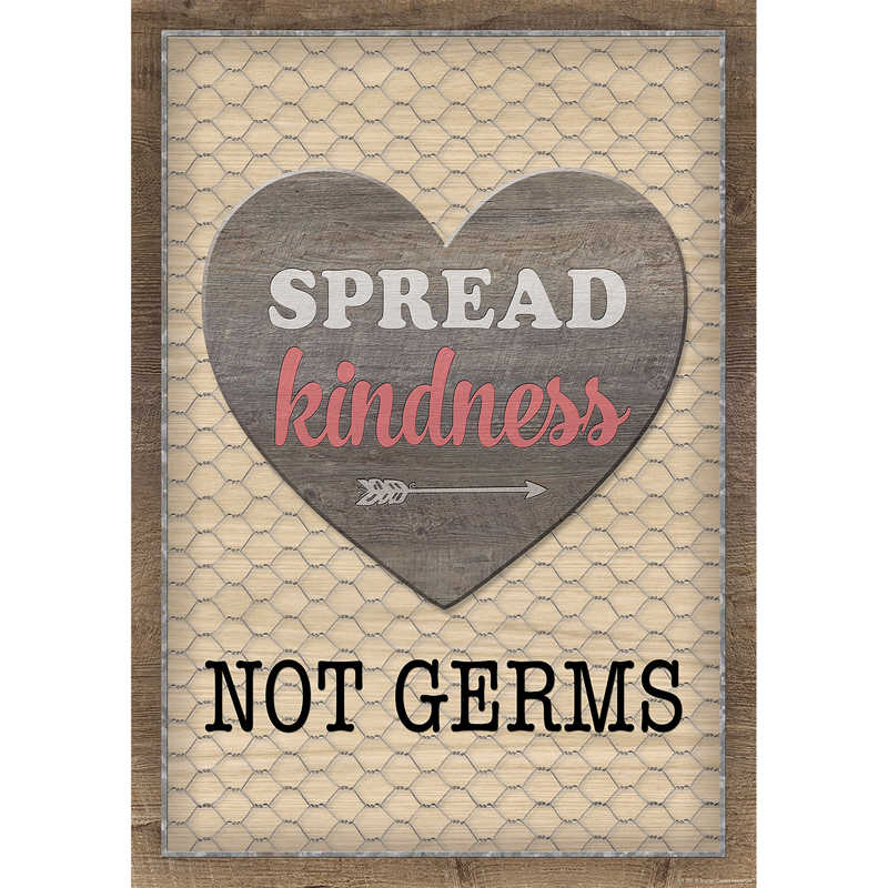 Teacher Created Resources Spread Kindness Not Germs Positive Poster, 13-3/8" x 19"