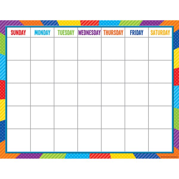 Teacher Created Resources Playful Patterns Calendar Chart, 22" x 17"