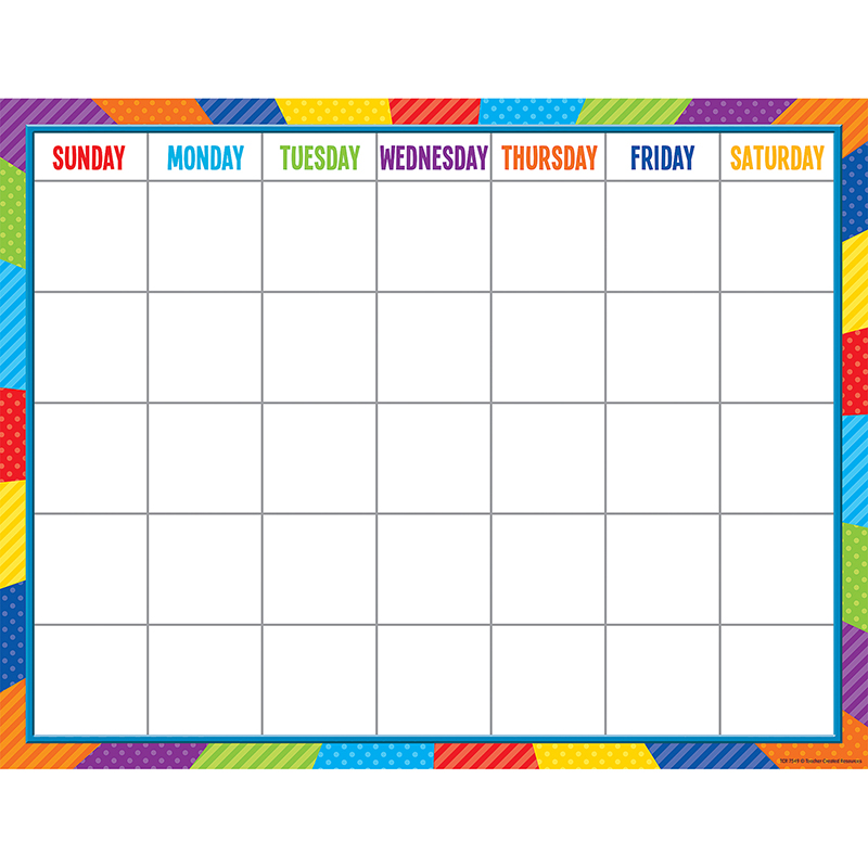 Teacher Created Resources Playful Patterns Calendar Chart, 22″ x 17″
