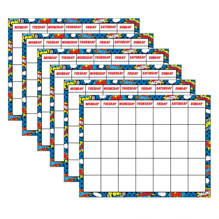 Teacher Created Resources Superhero Chart, Pack of 6