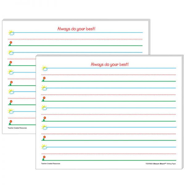 Teacher Created Resources Smart Start K-1 Writing Paper: 100 Sheets Per Pack, 2 Packs