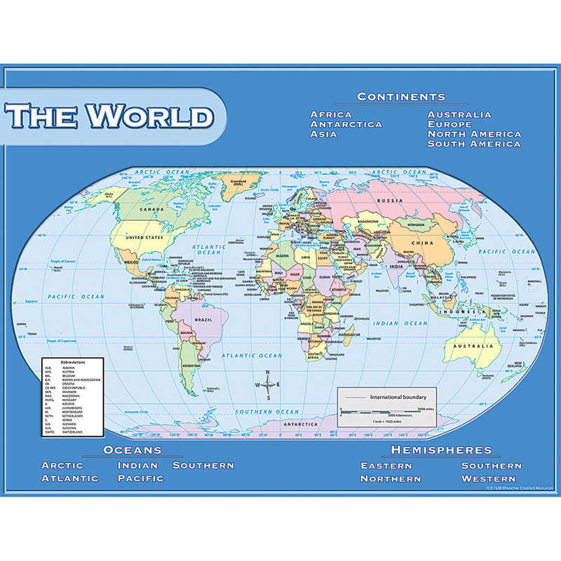 TeachersParadise - Teacher Created Resources World Map Chart - TCR7658