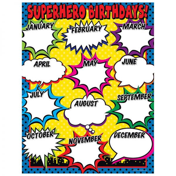 Teacher Created Resources Superhero Birthday Chart