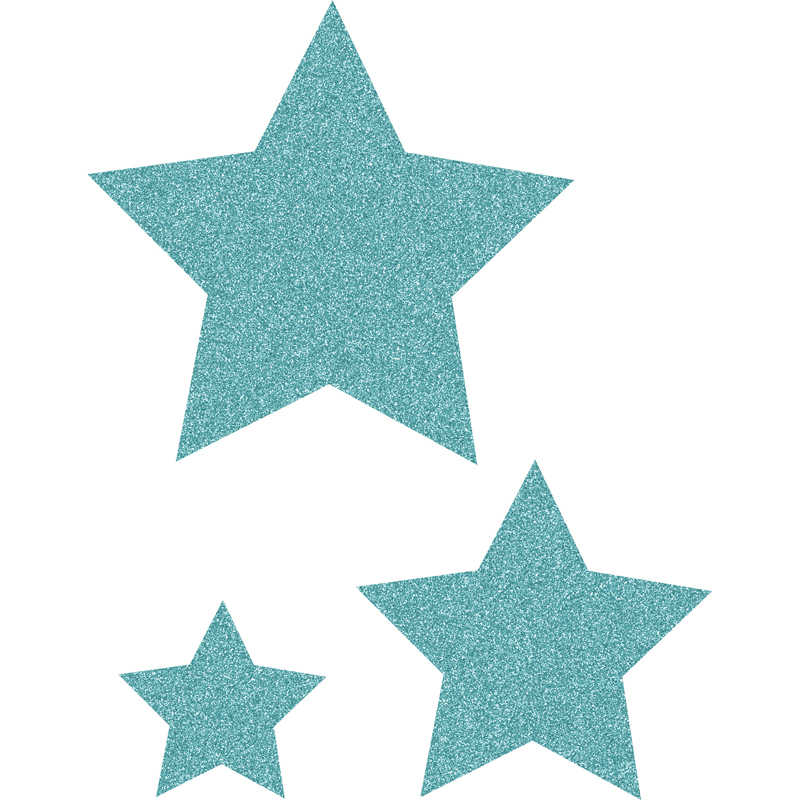 Teacher Created Resources Ice Blue Glitz Stars Accents, Assorted Sizes, 30 Per Pack, 3 Packs