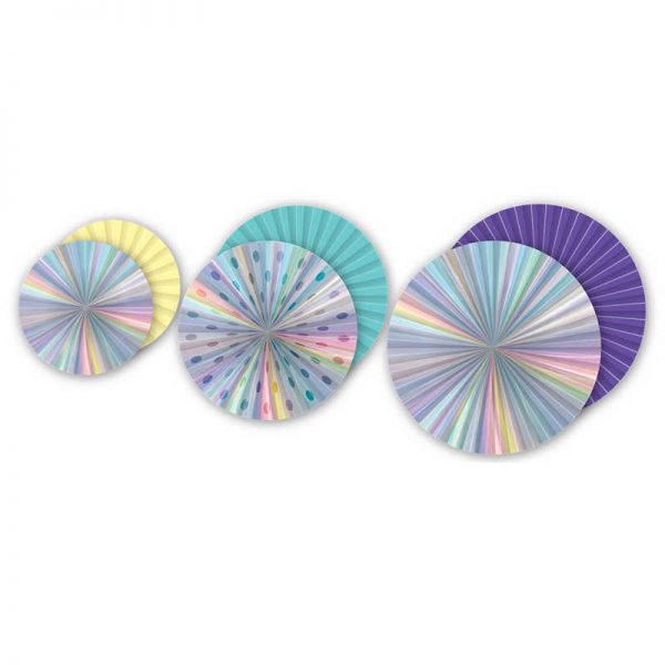 Teacher Created Resources Iridescent Hanging Paper Fans, Pack of 3