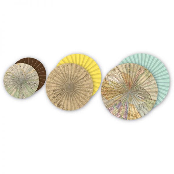 Teacher Created Resources Travel the Map Hanging Paper Fans, Pack of 3