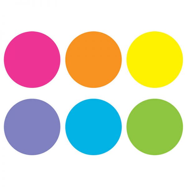 Teacher Created Resources Spot On® Floor Markers, Bright Circles, 4" Carpet