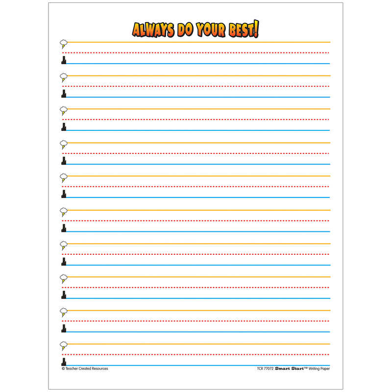Teacher Created Resources Superhero Smart Start Writing Paper Grades 1–2. 100 sheets