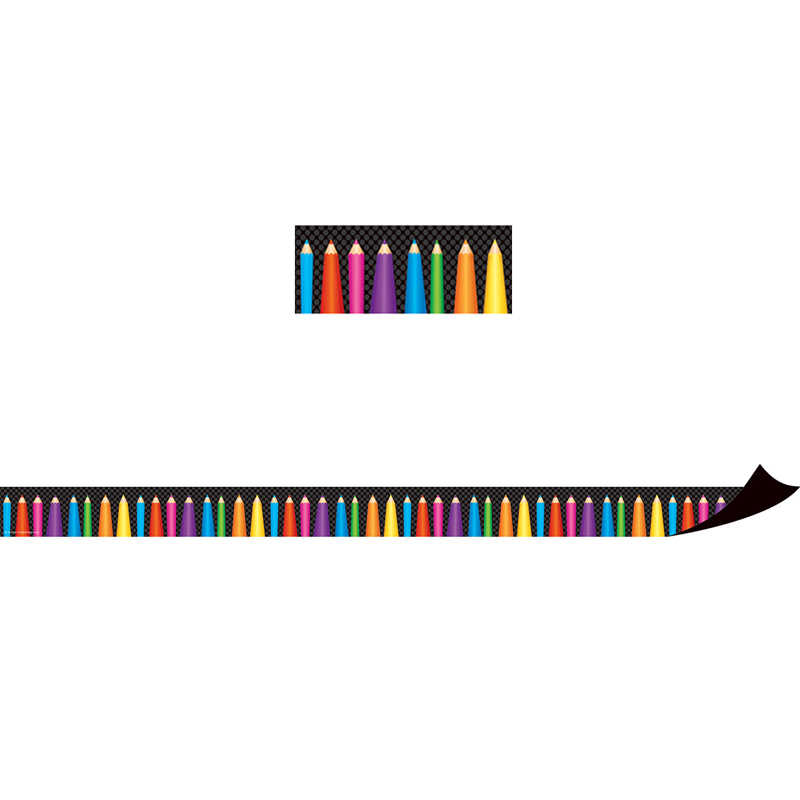 Teacher Created Resources Magnetic Borders, Colored Pencils, 24 Feet Per Pack, 3 Packs
