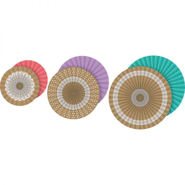 Teacher Created Resources Shabby Chic Burlap Hanging Paper Fans