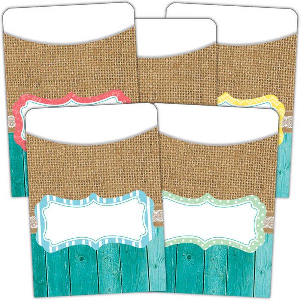 Teacher Created Resources Shabby Chic Library Pockets Multi-Pack, Pack of 35