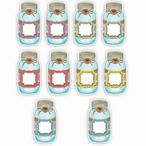 Teacher Created Resources Shabby Chic Mason Jars Accents, Pack of 30