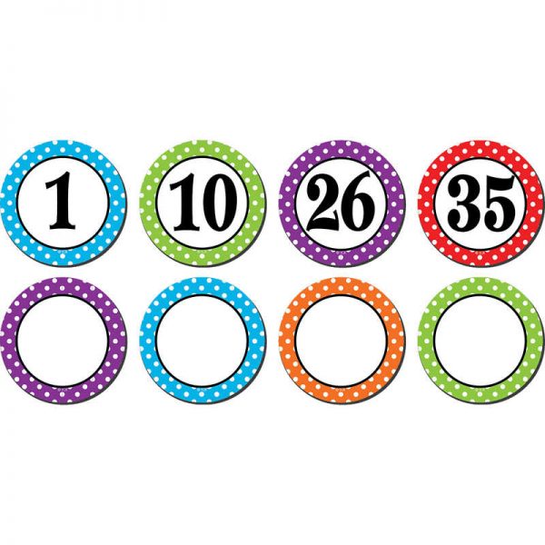 Teacher Created Resources Polka Dots Numbers Magnetic Accents, 42 Per Pack, 3 Packs