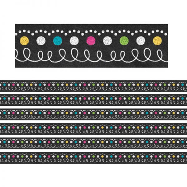 Teacher Created Resources Chalkboard Brights Magnetic Strips, 12 Feet Per Pack, 6 Packs