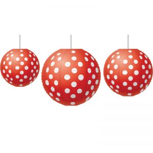 Teacher Created Resources Red Polka Dots Paper Lanterns, 3 Per Pack, 3 Packs