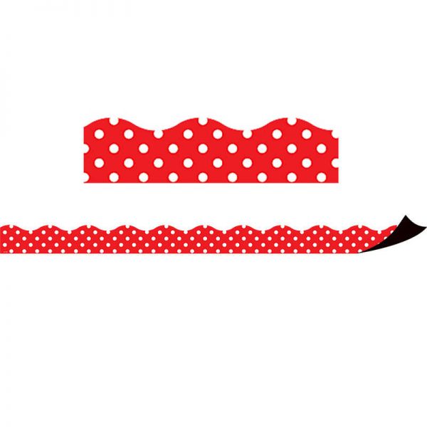 Teacher Created Resources Red Polka Dots Magnetic Border, 24 Feet