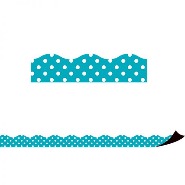 Teacher Created Resources Teal Polka Dots Magnetic Border, 24 Feet Per Pack, 3 Packs