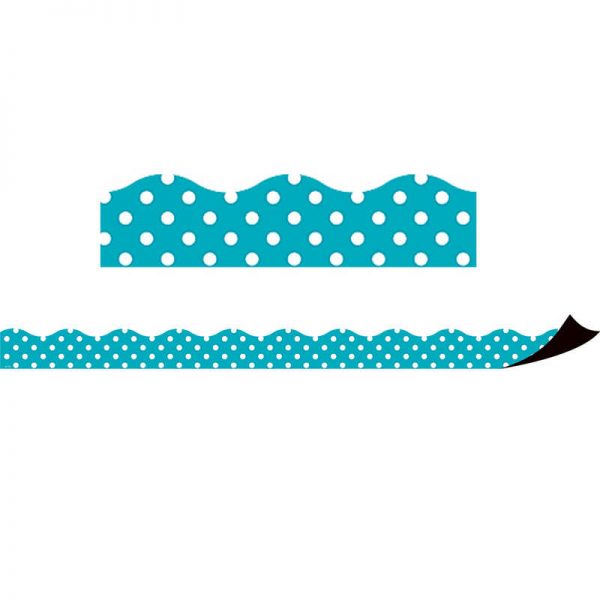 Teacher Created Resources Teal Polka Dots Magnetic Border, 24 Feet