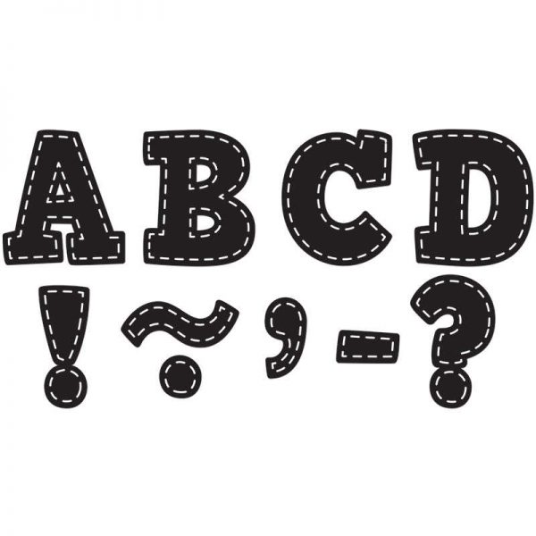 Teacher Created Resources Black Stitch Bold Block 3" Magnetic Letters