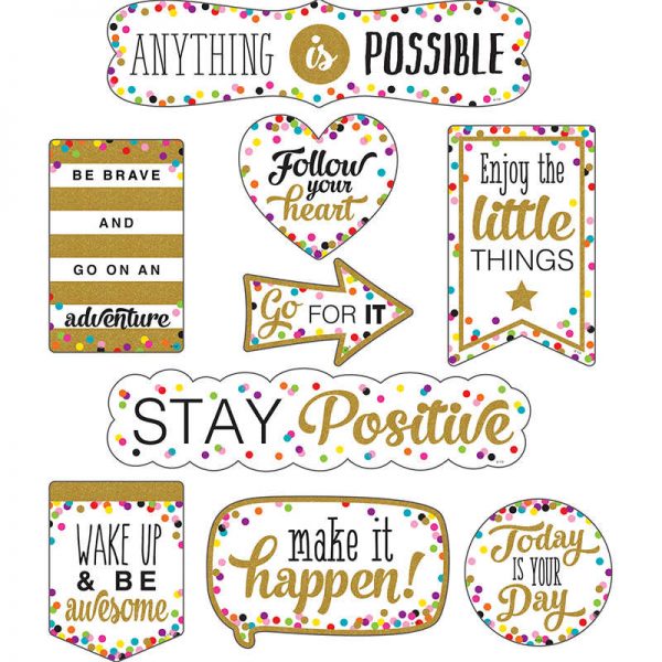 Teacher Created Resources Clingy Thingies® Confetti Positive Sayings Accents