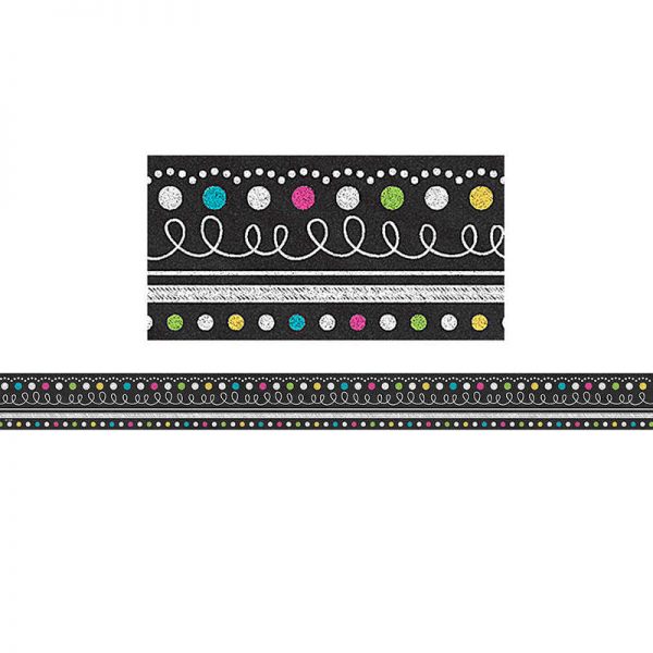 Teacher Created Resources Clingy Thingies® Border, Chalkboard Brights