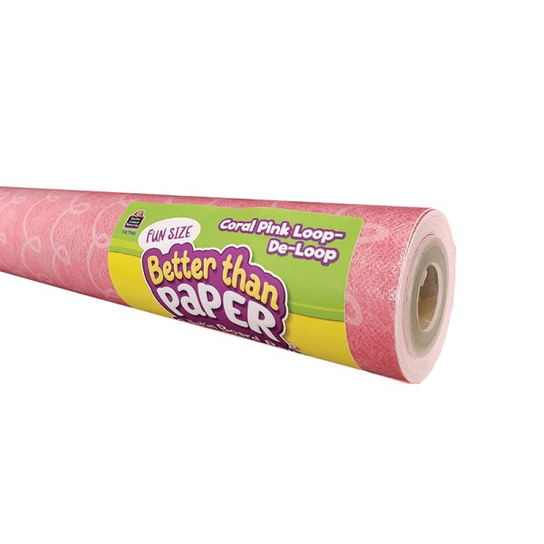 Teacher Created Resources Fun Size Better Than Paper® Bulletin Board Roll, 18" x 12', Coral Pink Loop-De-Loop